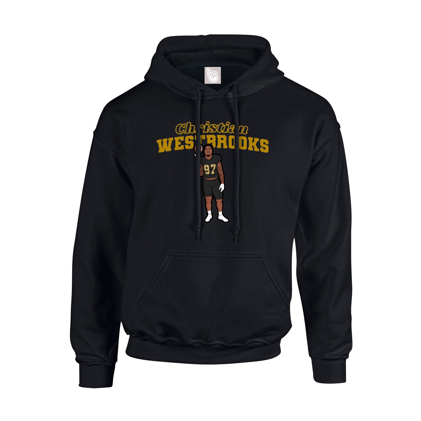 Youth Hoodie — Name Arch in Black