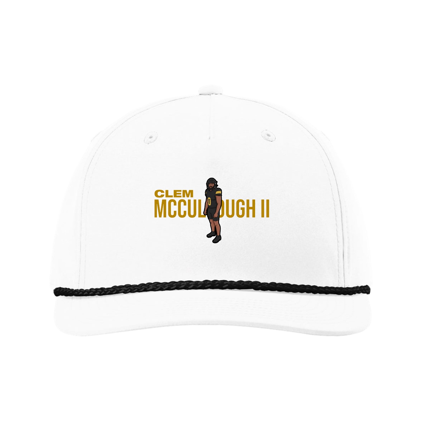 Five-Panel Classic Rope Cap — Player Name in White