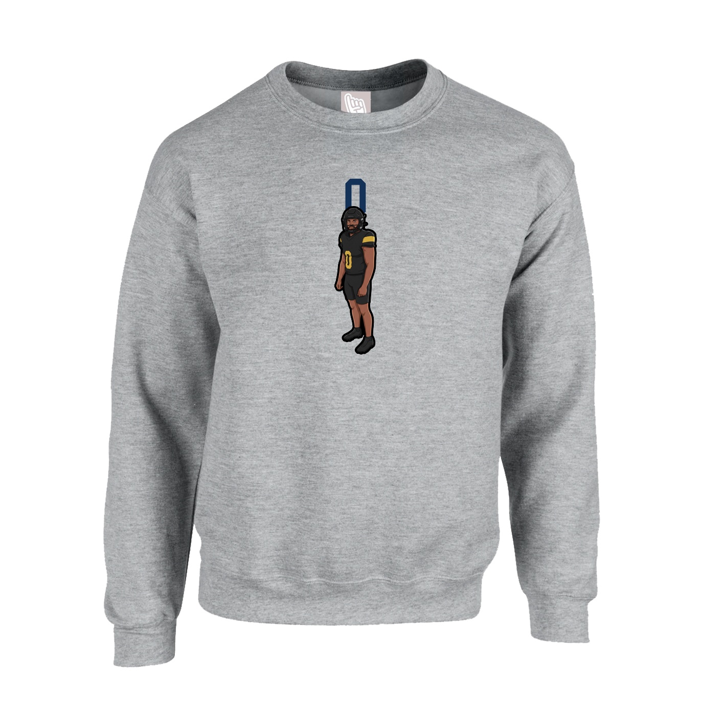 Fleece Crew — Number Top in Grey