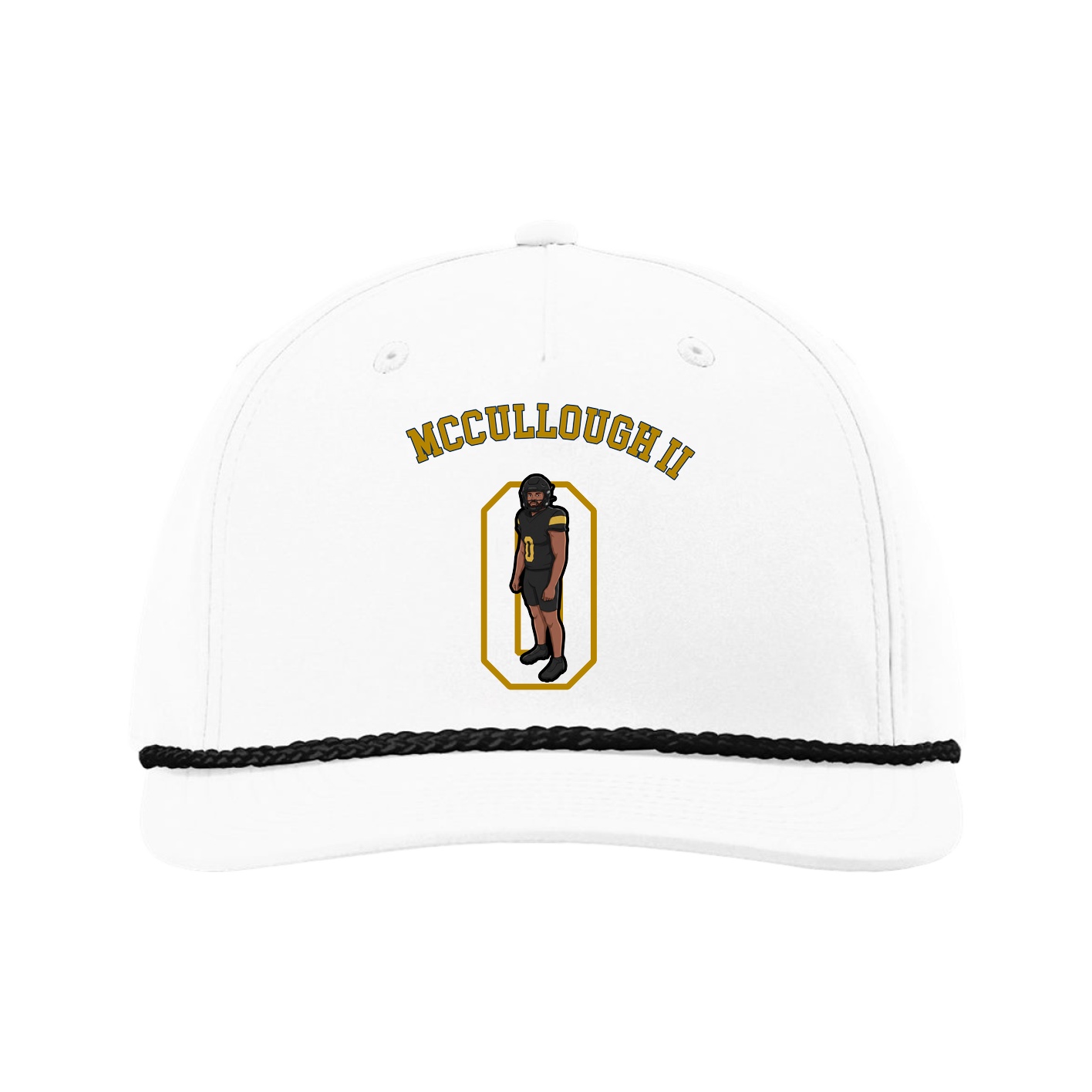 Five-Panel Classic Rope Cap — Shirsey Arch in White