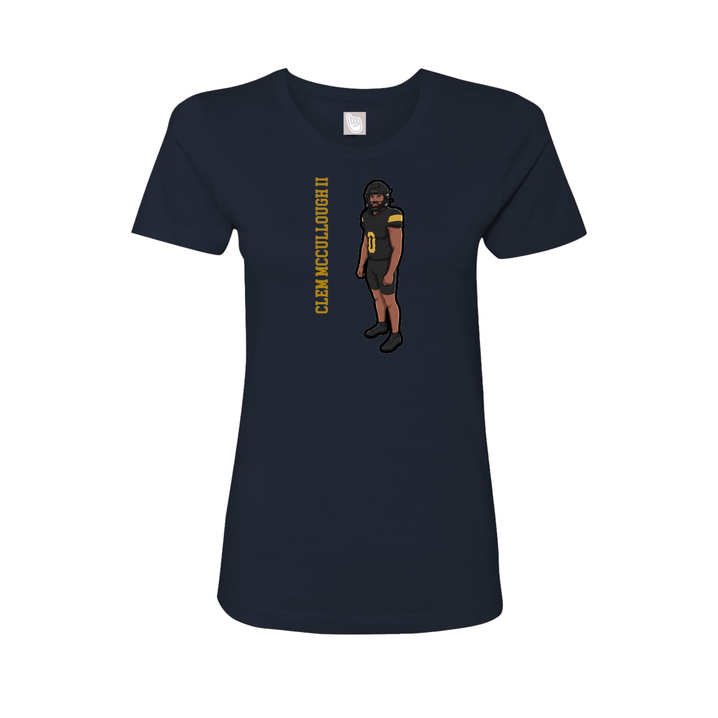 Fitted Women's Tee — Name Vertical in Navy