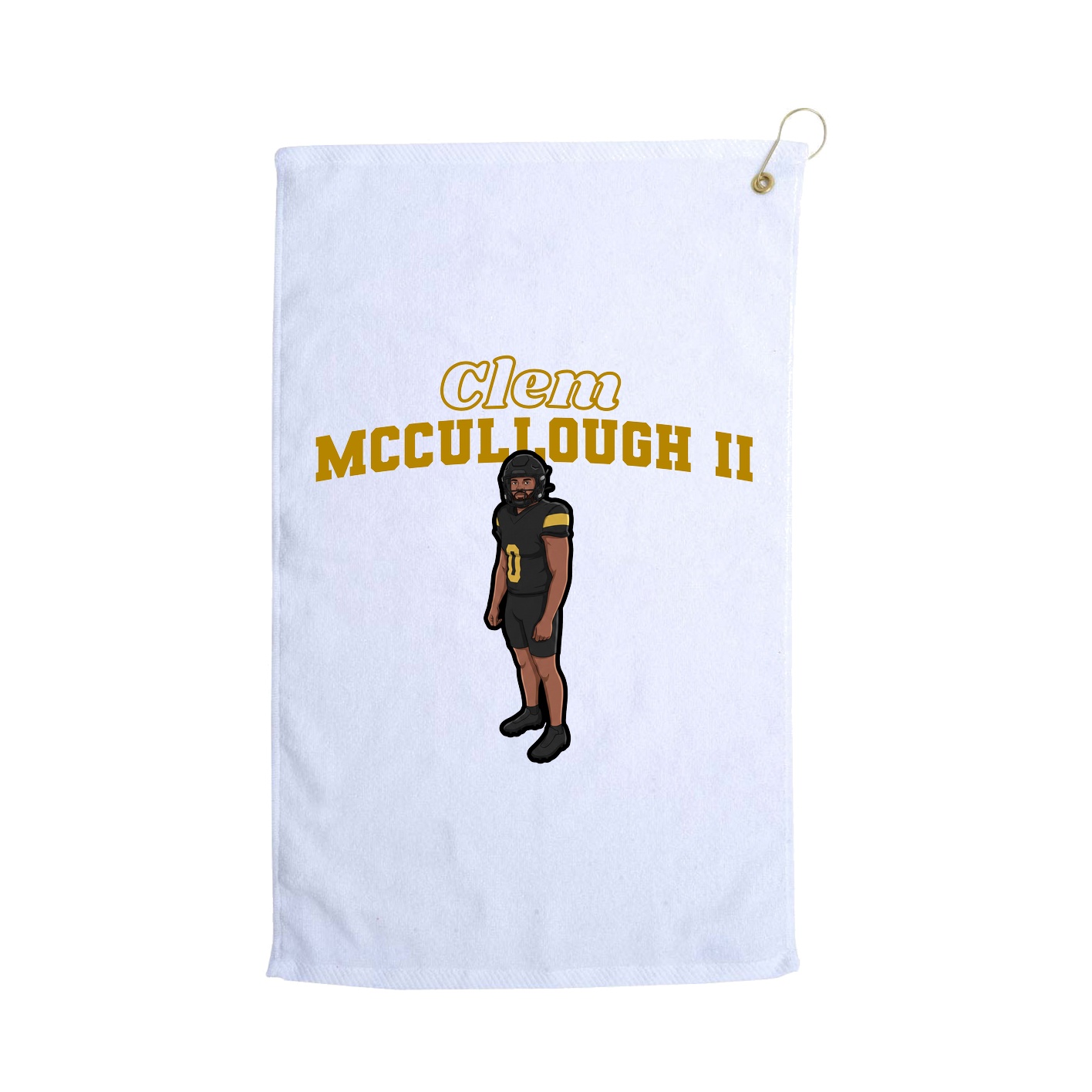 Golf Towel — Name Arch in White