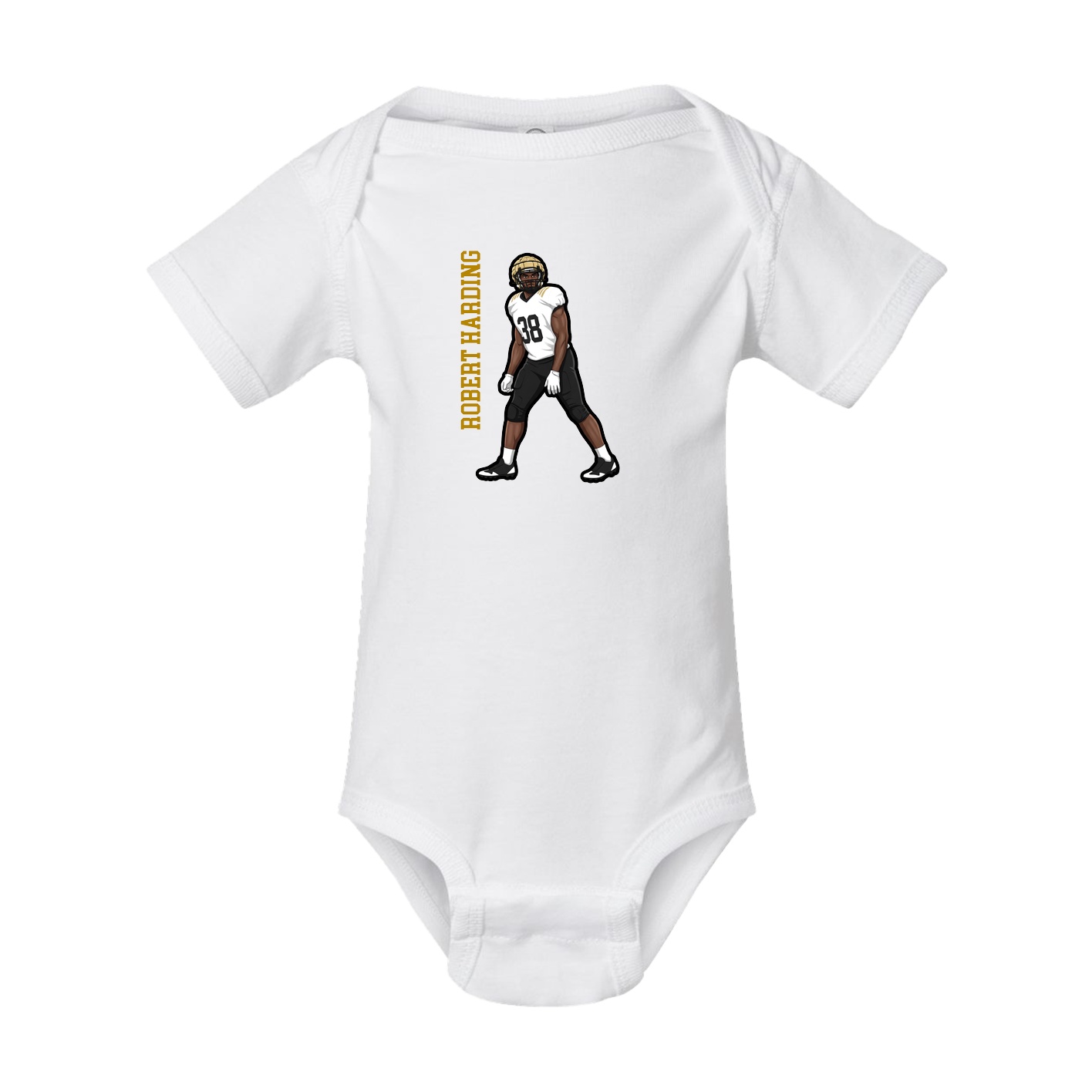 Baby Onesie — Name Vertical in White