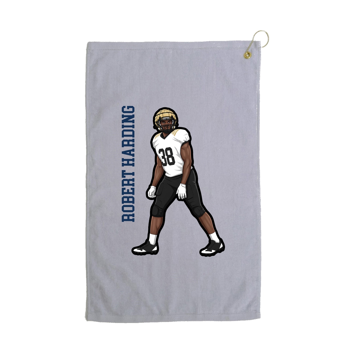 Golf Towel — Name Vertical in Grey