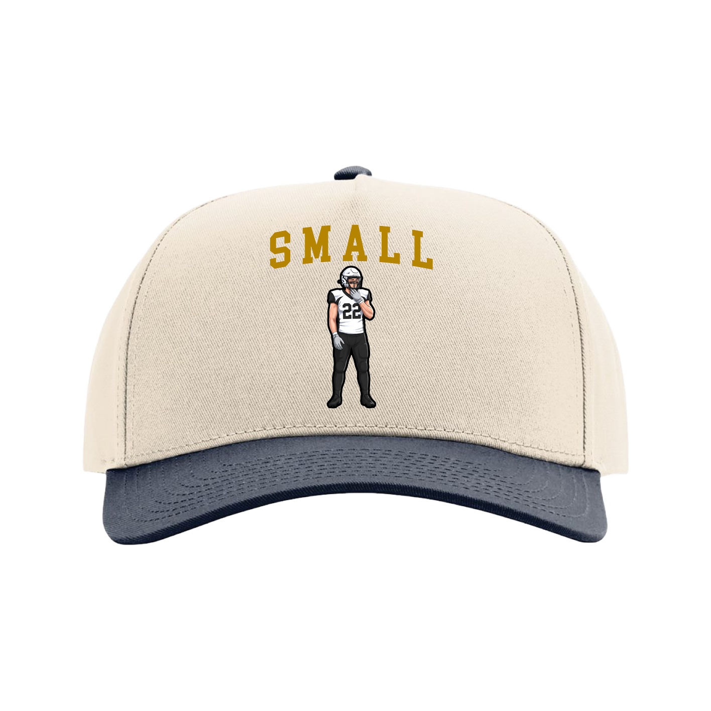 Full Fabric Five-Panel Champ Cap — Shirsey in Cream/Navy