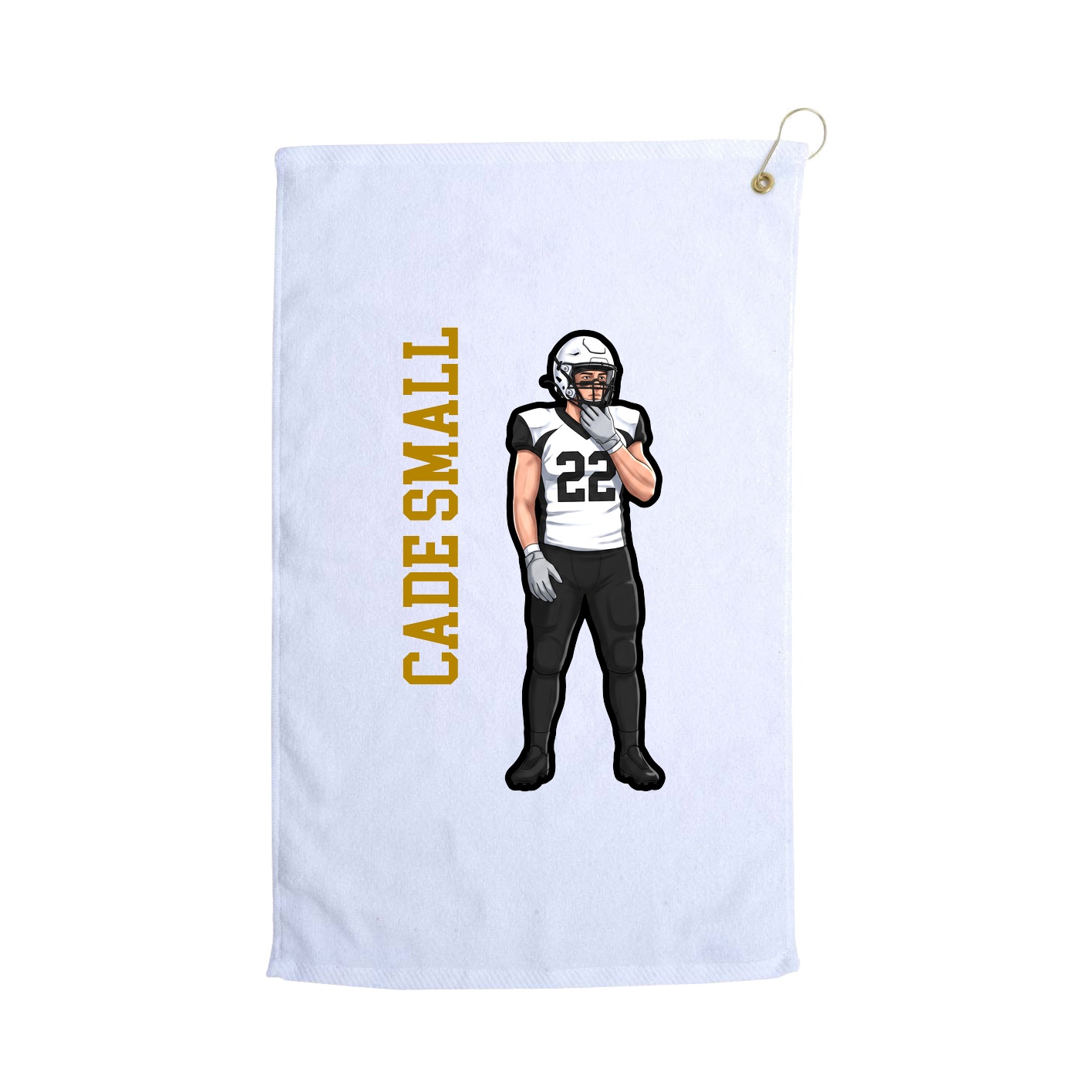 Golf Towel — Name Vertical in White