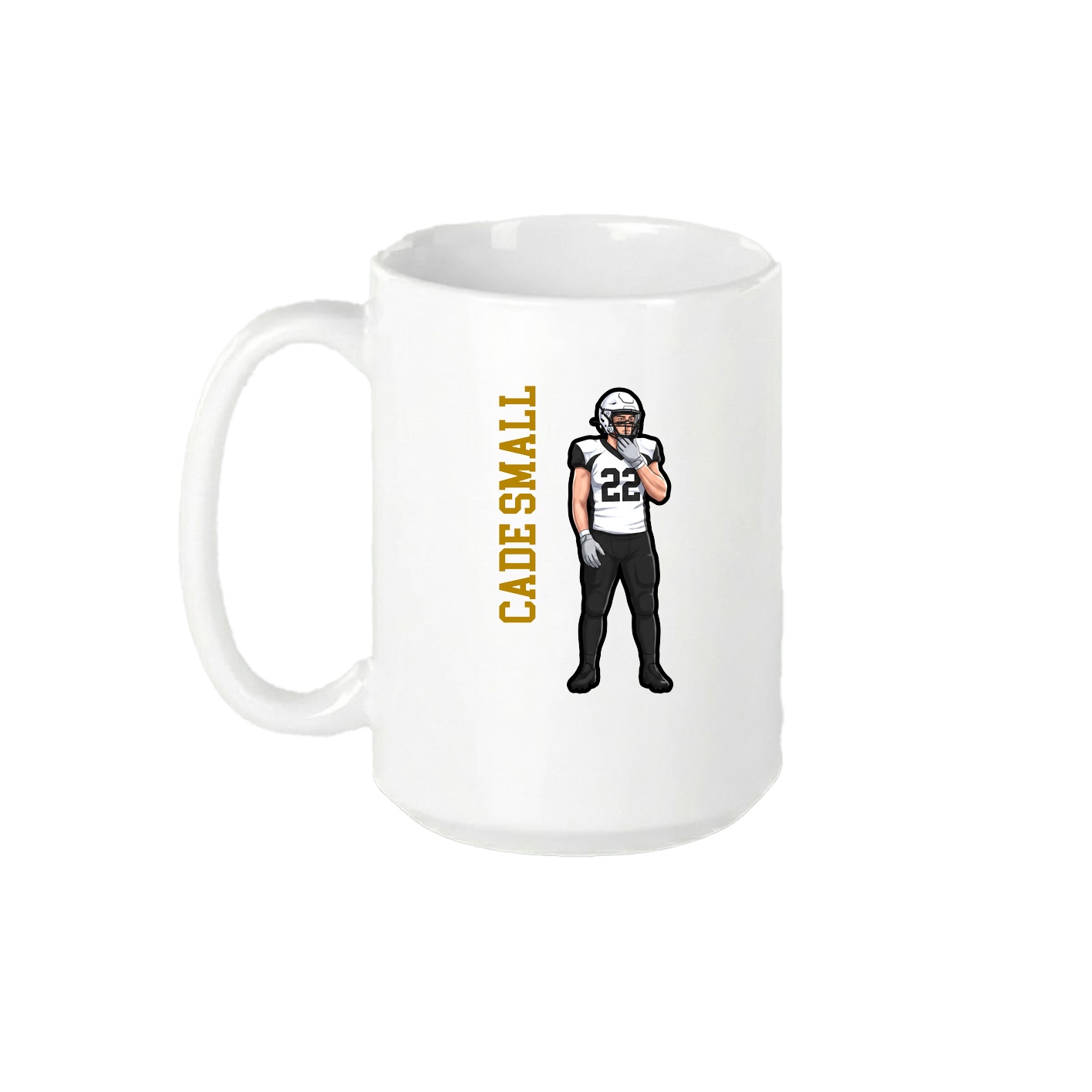15oz Coffee Mug — Name Vertical in White