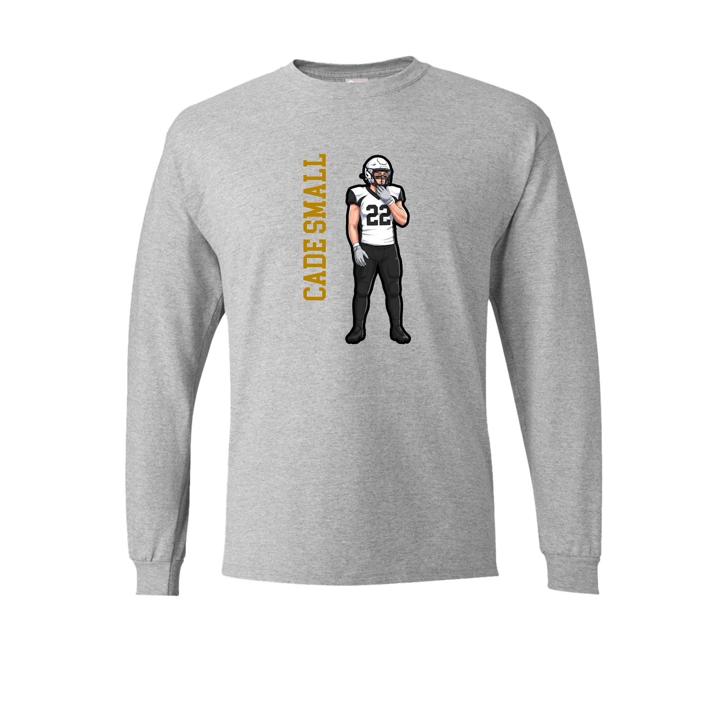 Long Sleeve Tee — Name Vertical in Grey