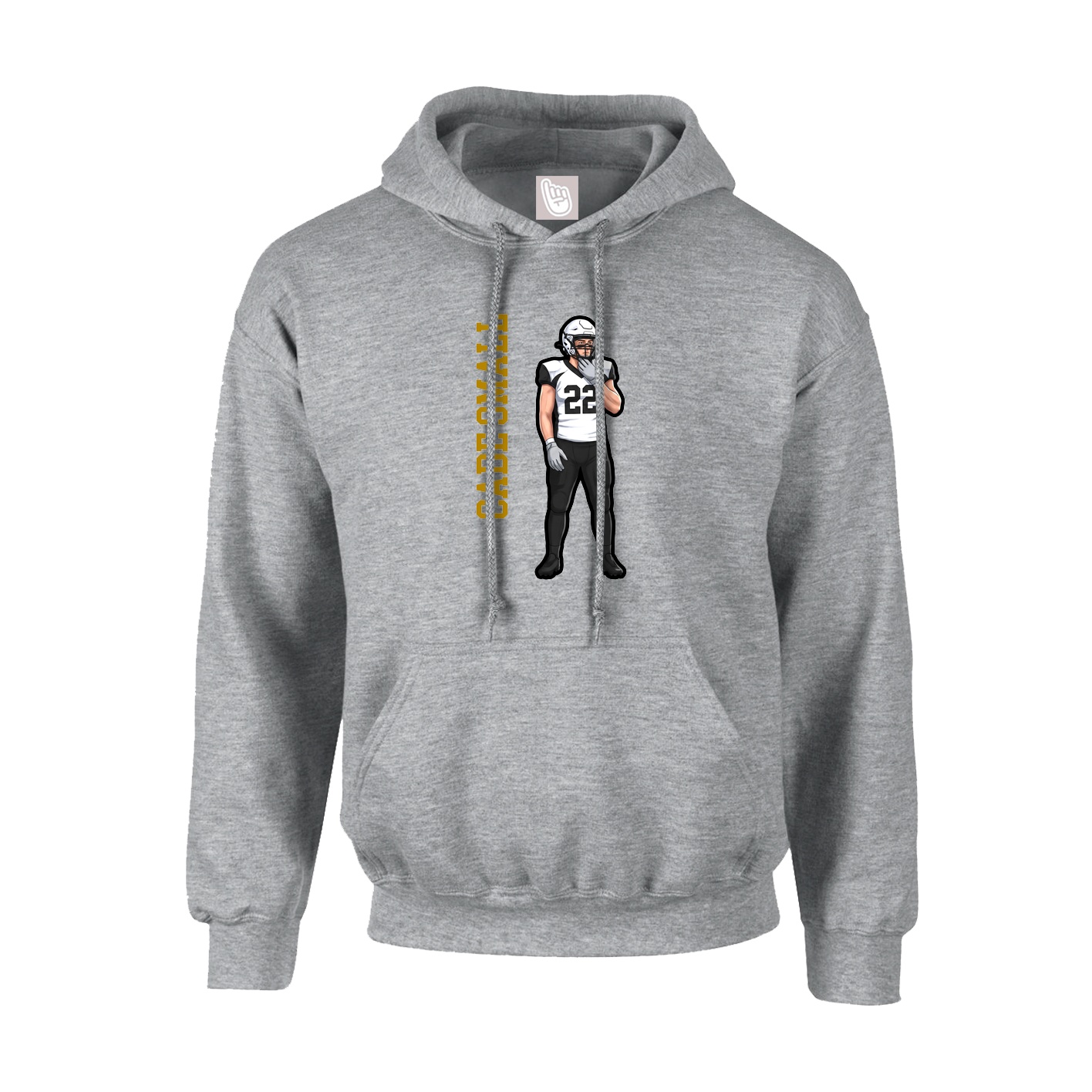 Hoodie — Name Vertical in Grey
