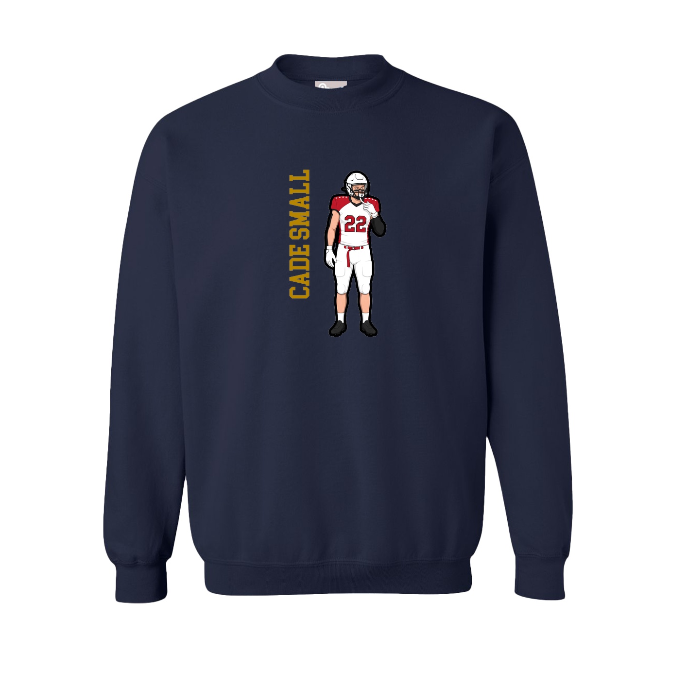 Fleece Crew — Name Vertical in Navy