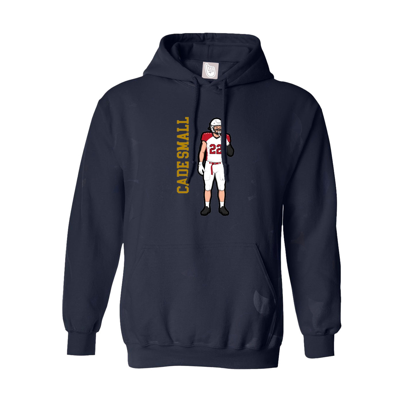 Youth Hoodie — Name Vertical in Navy