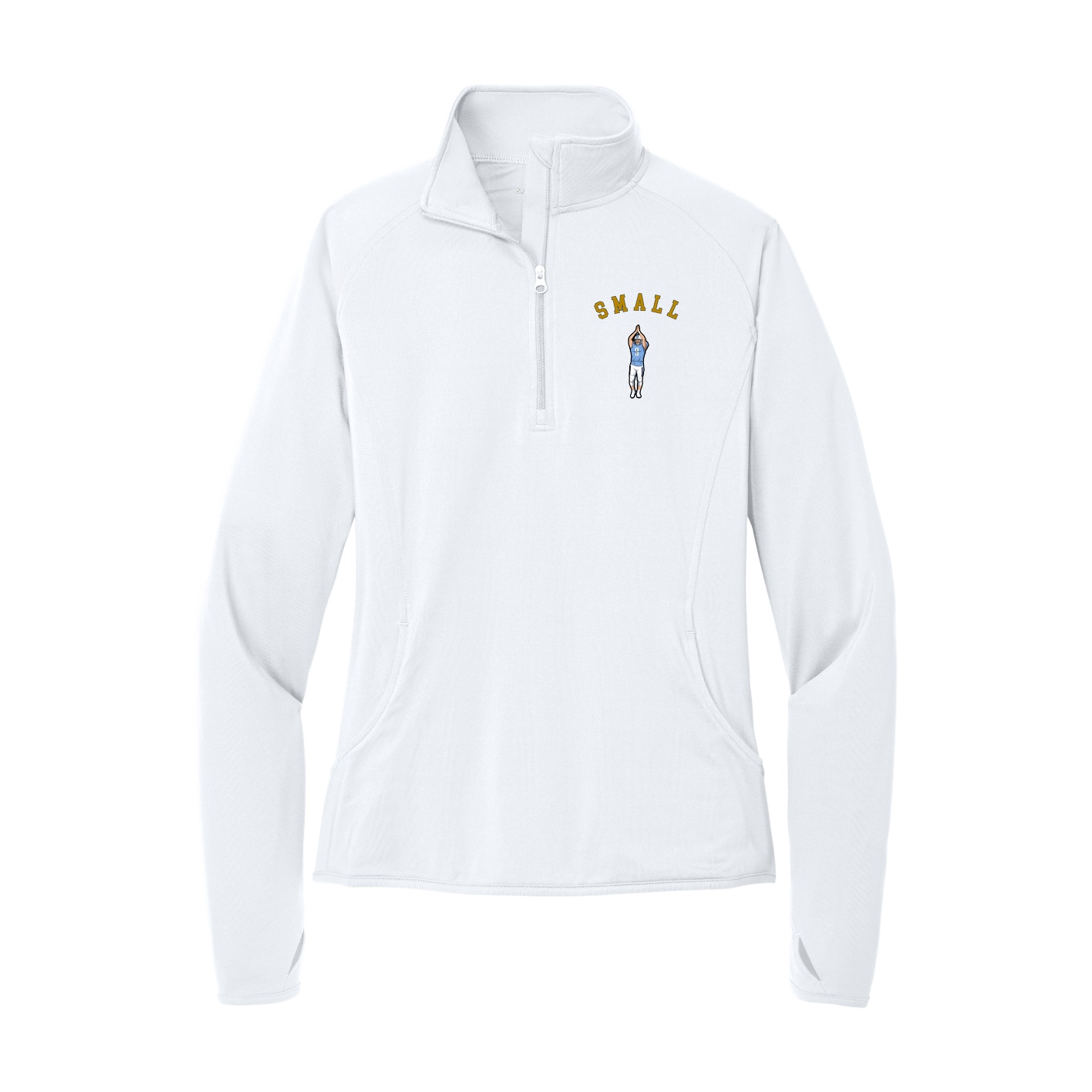 Women's Q-Zip Pullover — Shirsey Arch in White