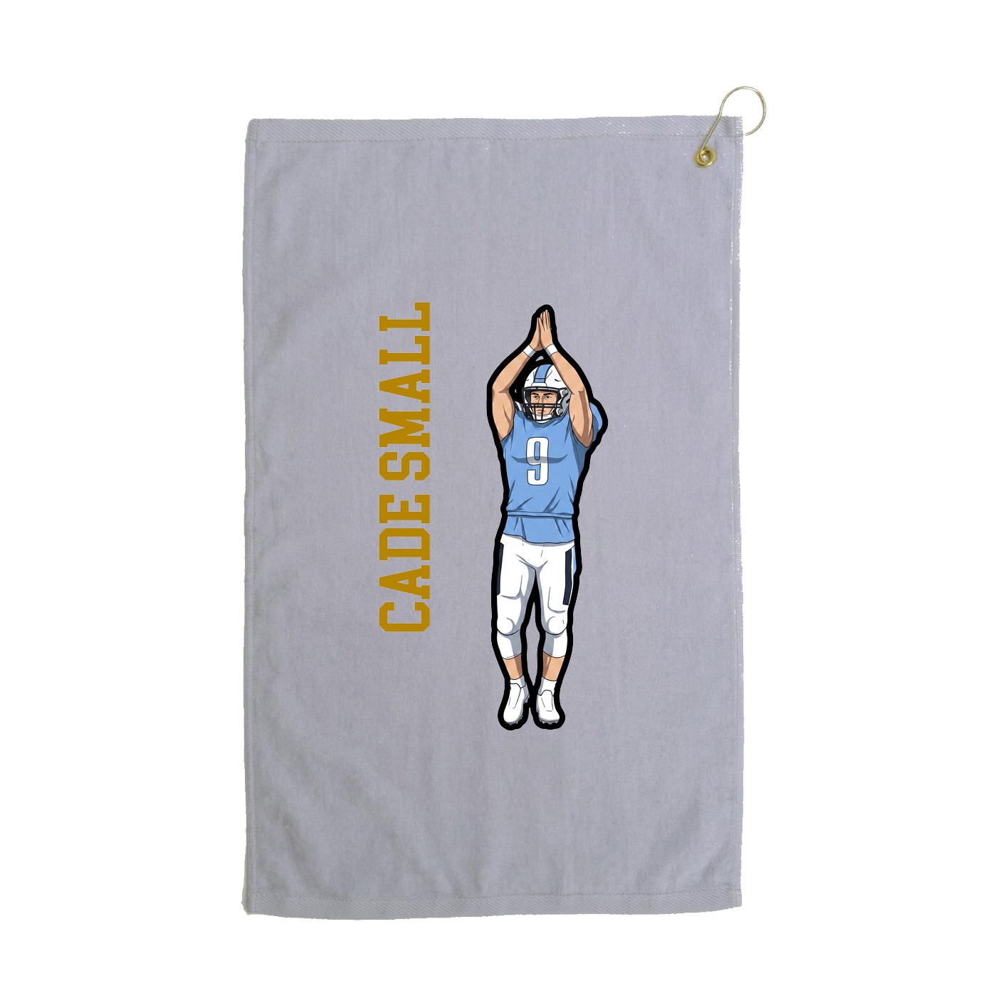 Golf Towel — Name Vertical in Grey