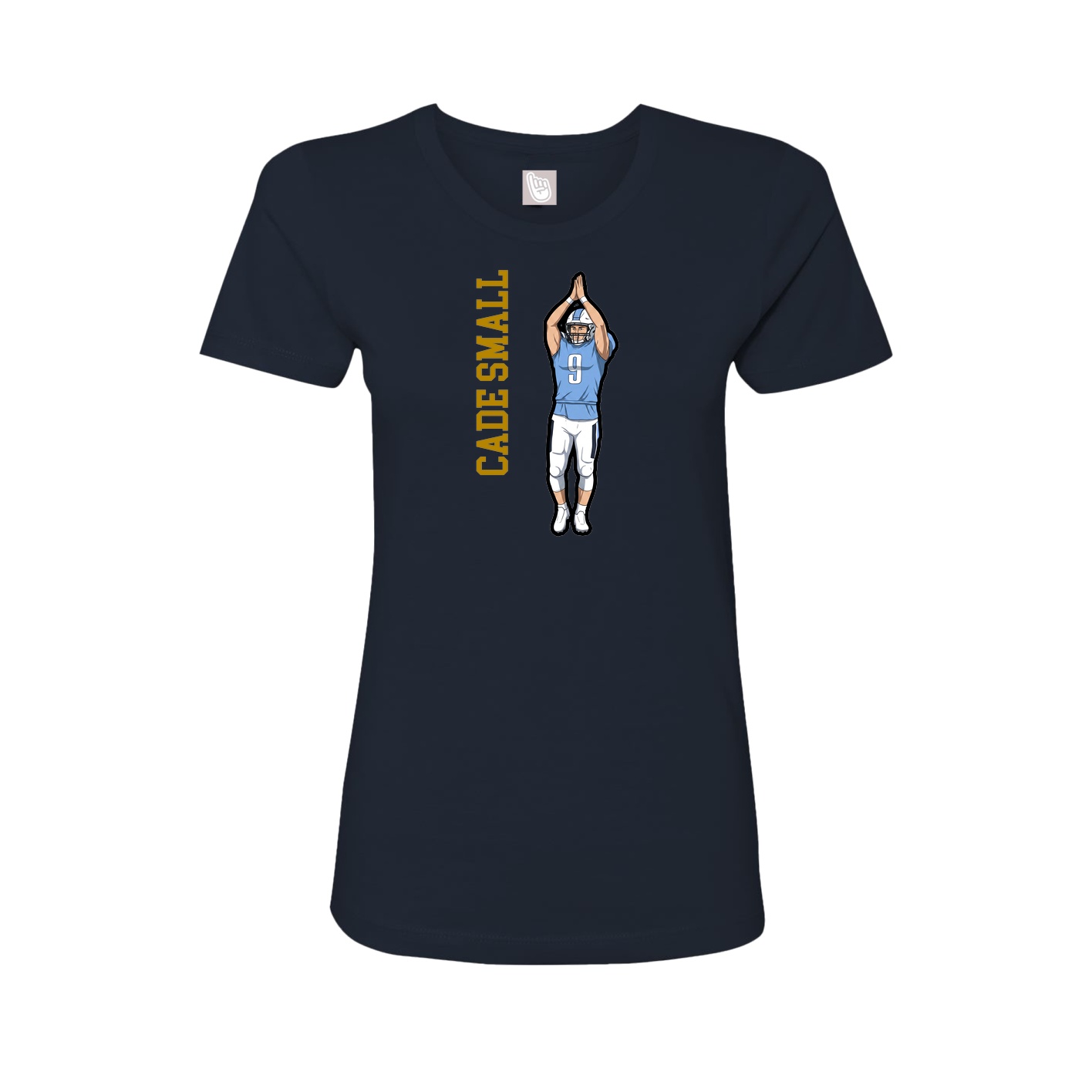 Womens Tee — Name Vertical in Navy