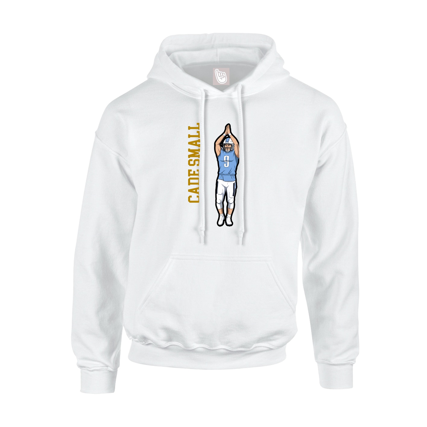 Youth Hoodie — Name Vertical in White