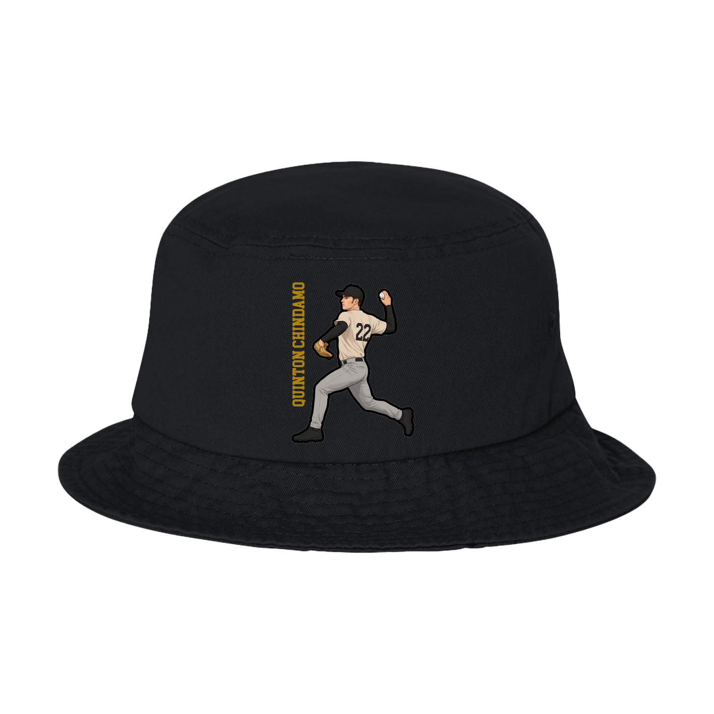 Bucket Cap — Name Vertical in Black