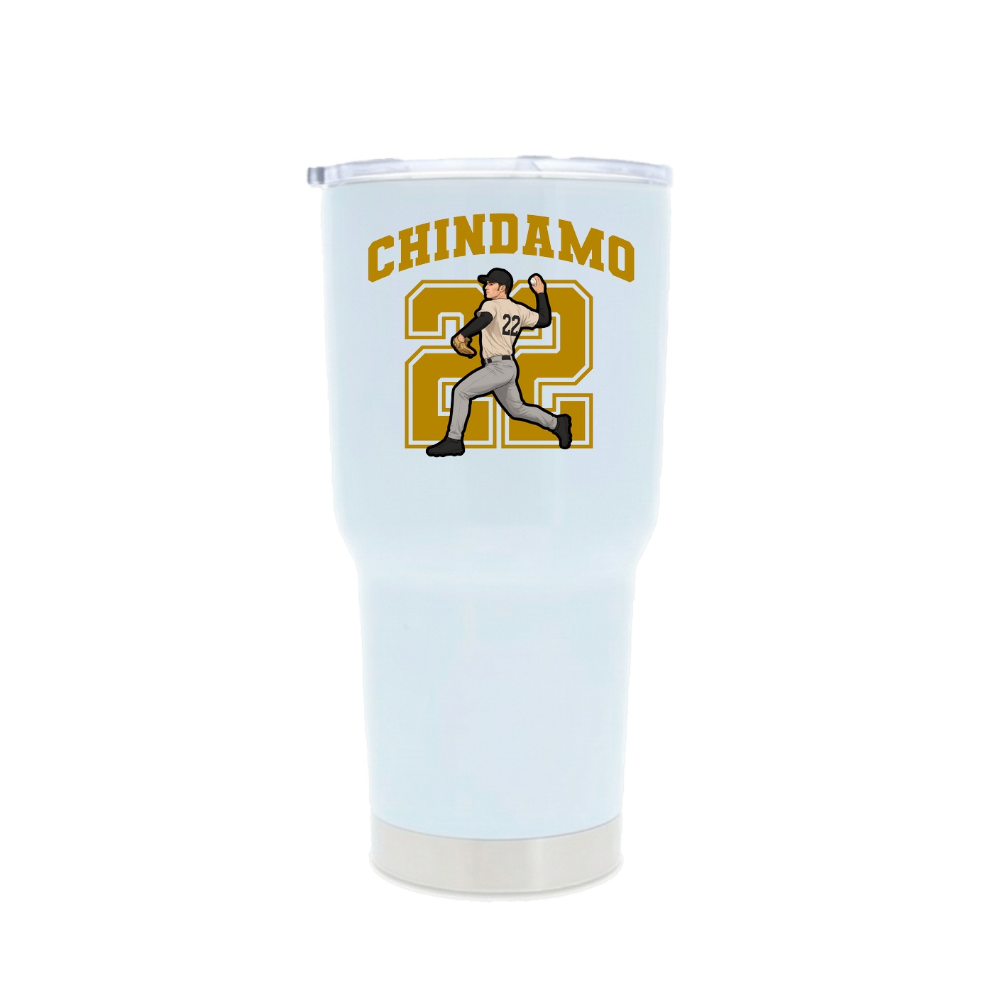 30oz Stainless Steel Tumbler — Number in White