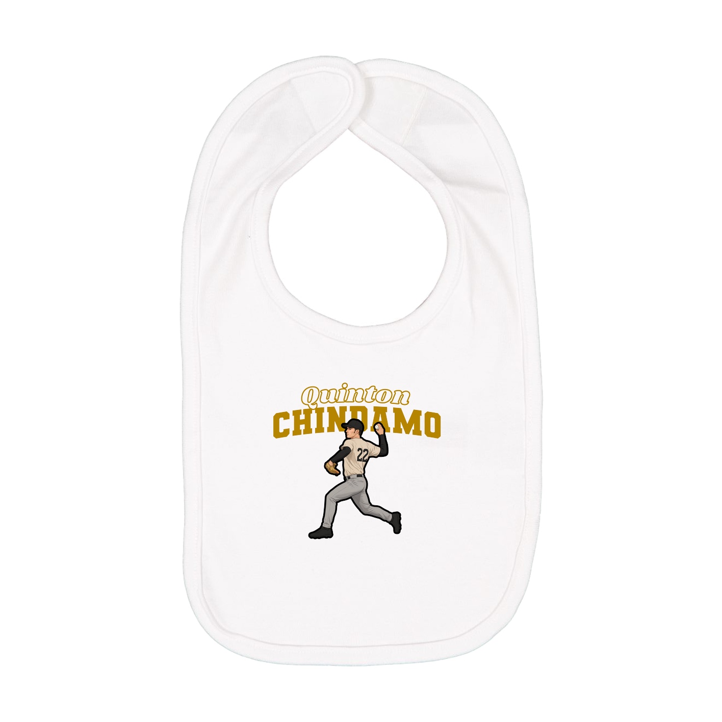 Infant Bib — Name Arch in White