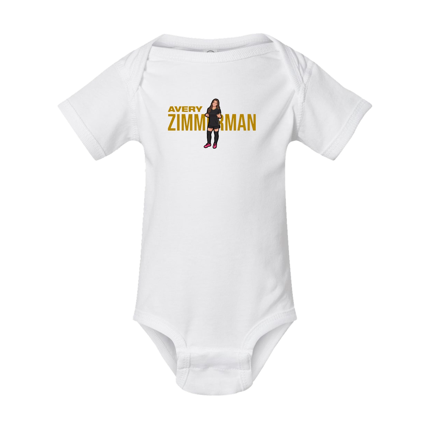 Baby Onesie — Player Name in White
