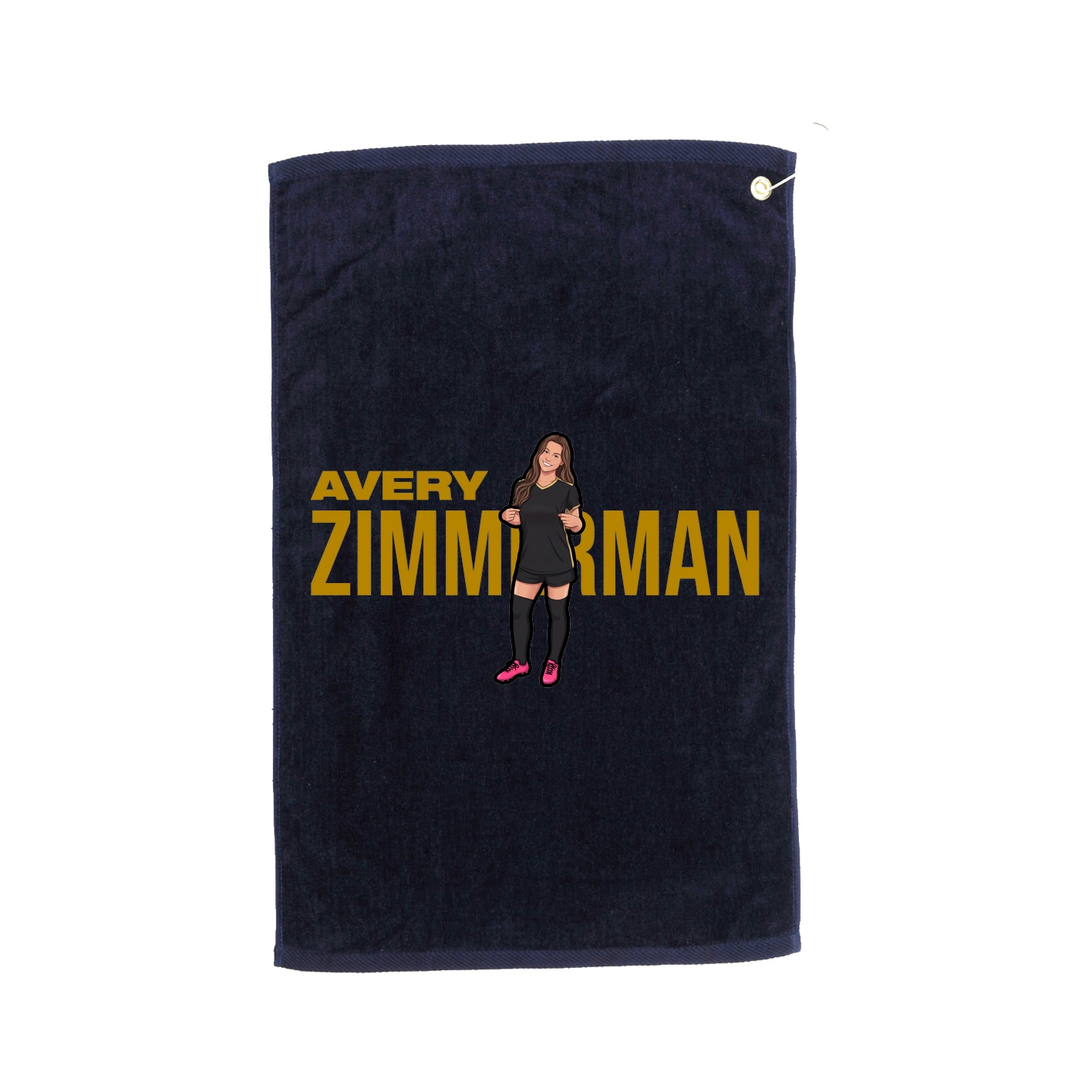 Golf Towel — Player Name in Navy