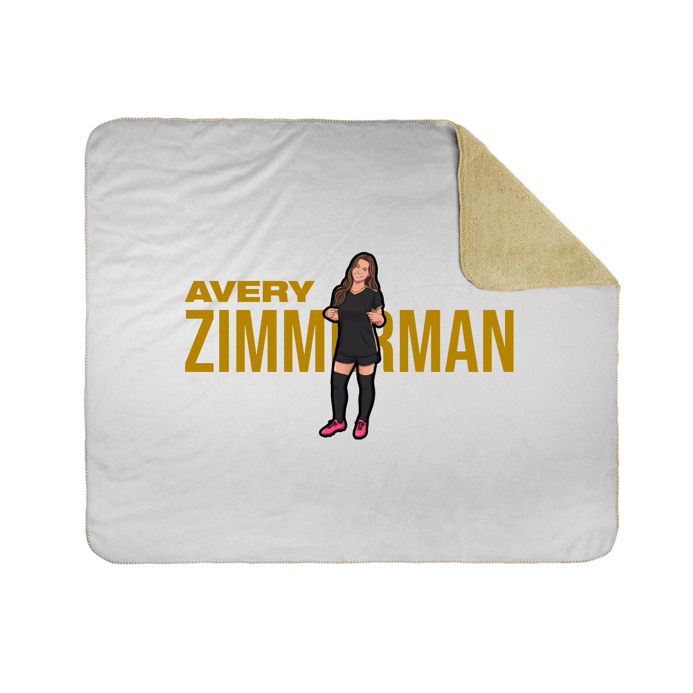 Throw Blanket — Player Name in White