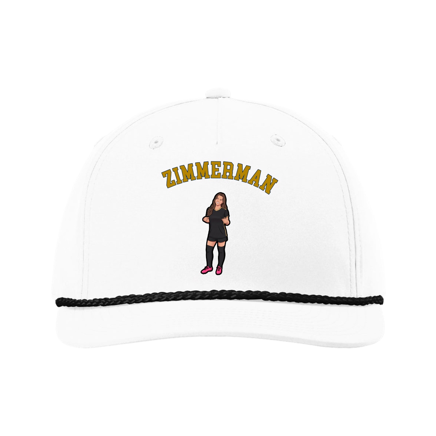 Five-Panel Classic Rope Cap — Shirsey Arch in White