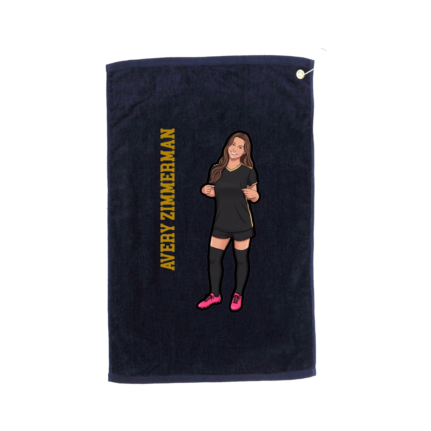 Golf Towel — Name Vertical in Navy