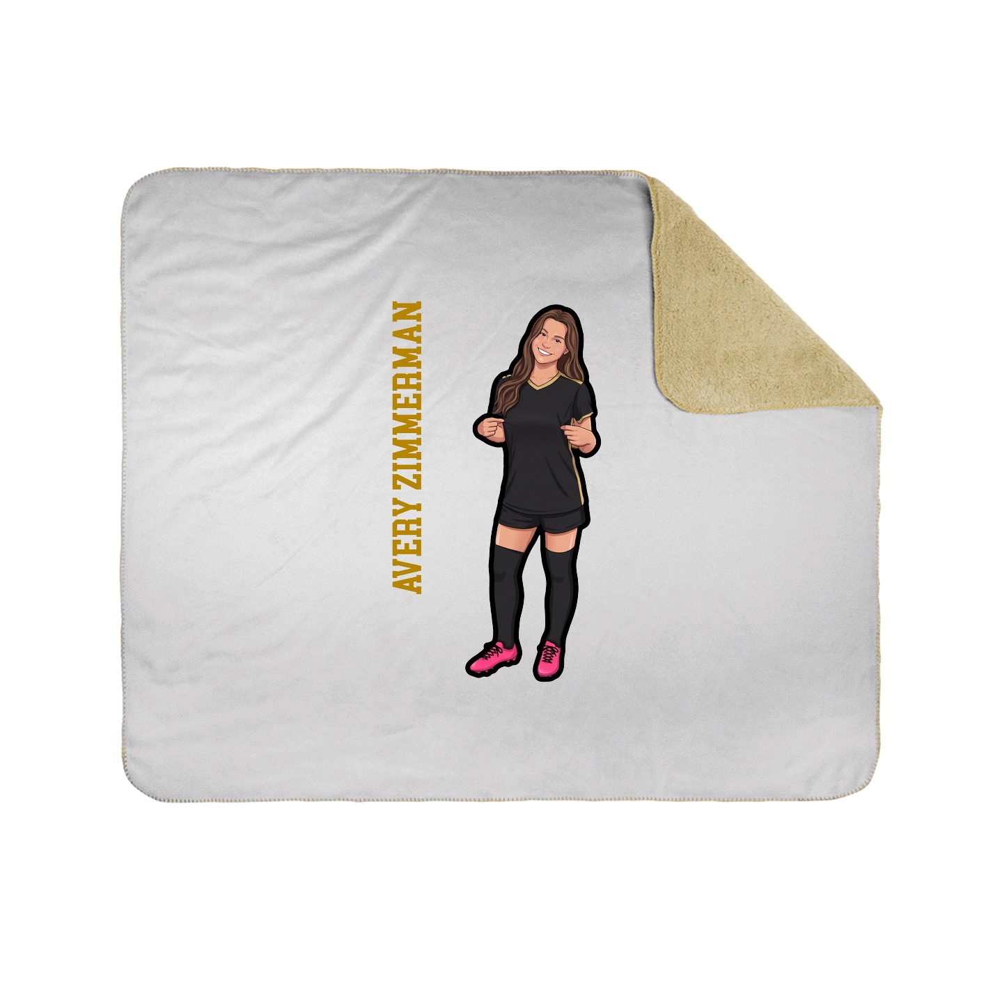 Throw Blanket — Name Vertical in White