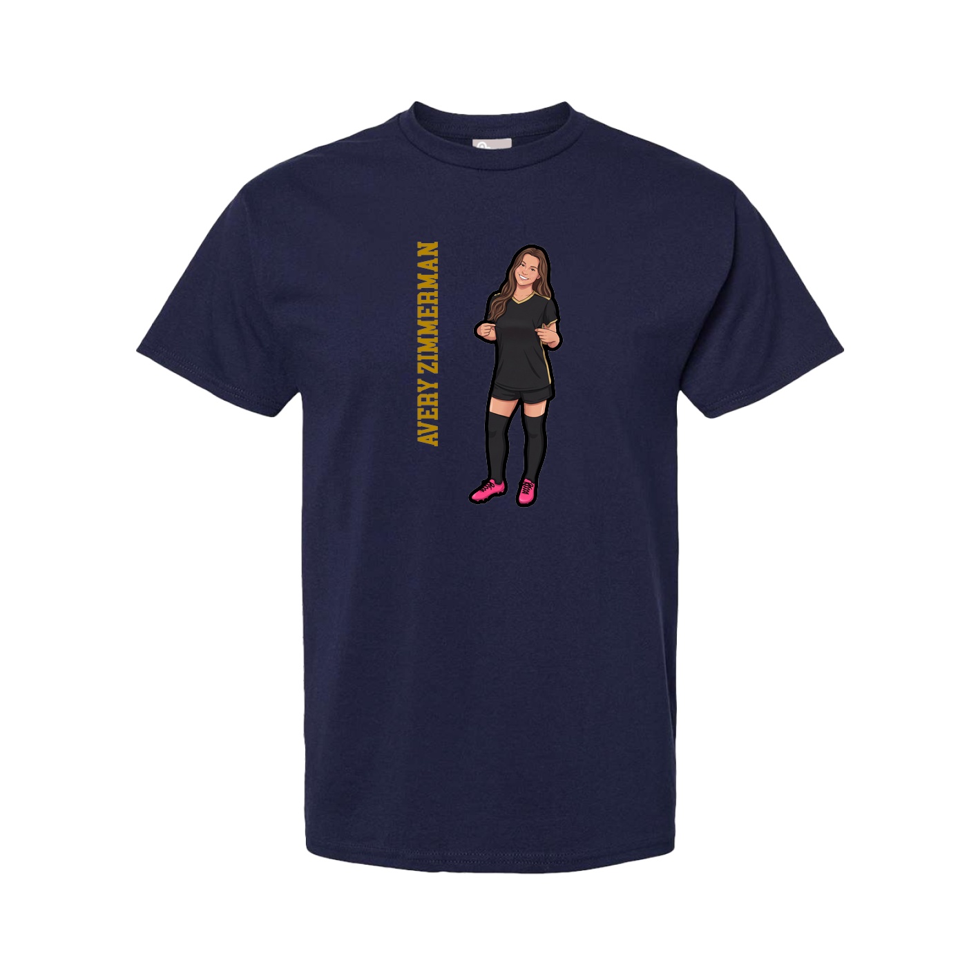 Youth Tee — Name Vertical in Navy