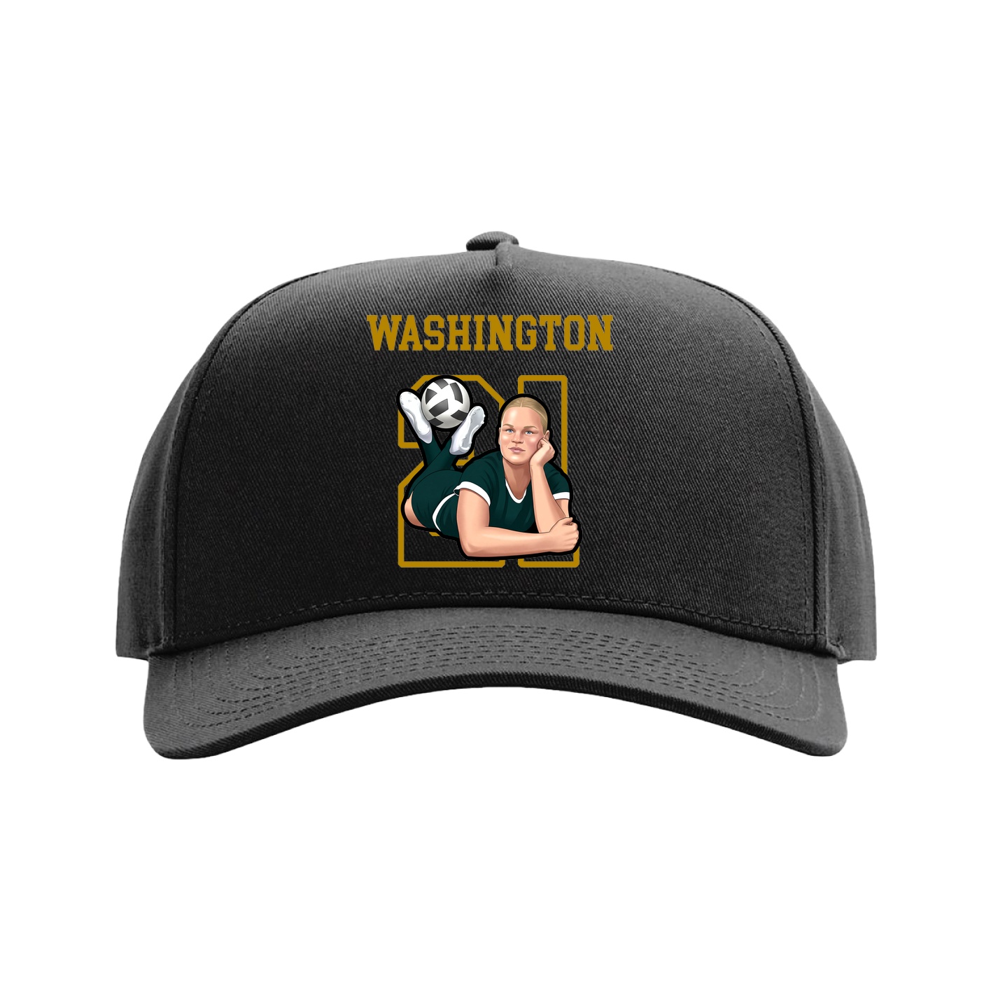 Full Fabric Five-Panel Champ Cap — Shirsey in Black