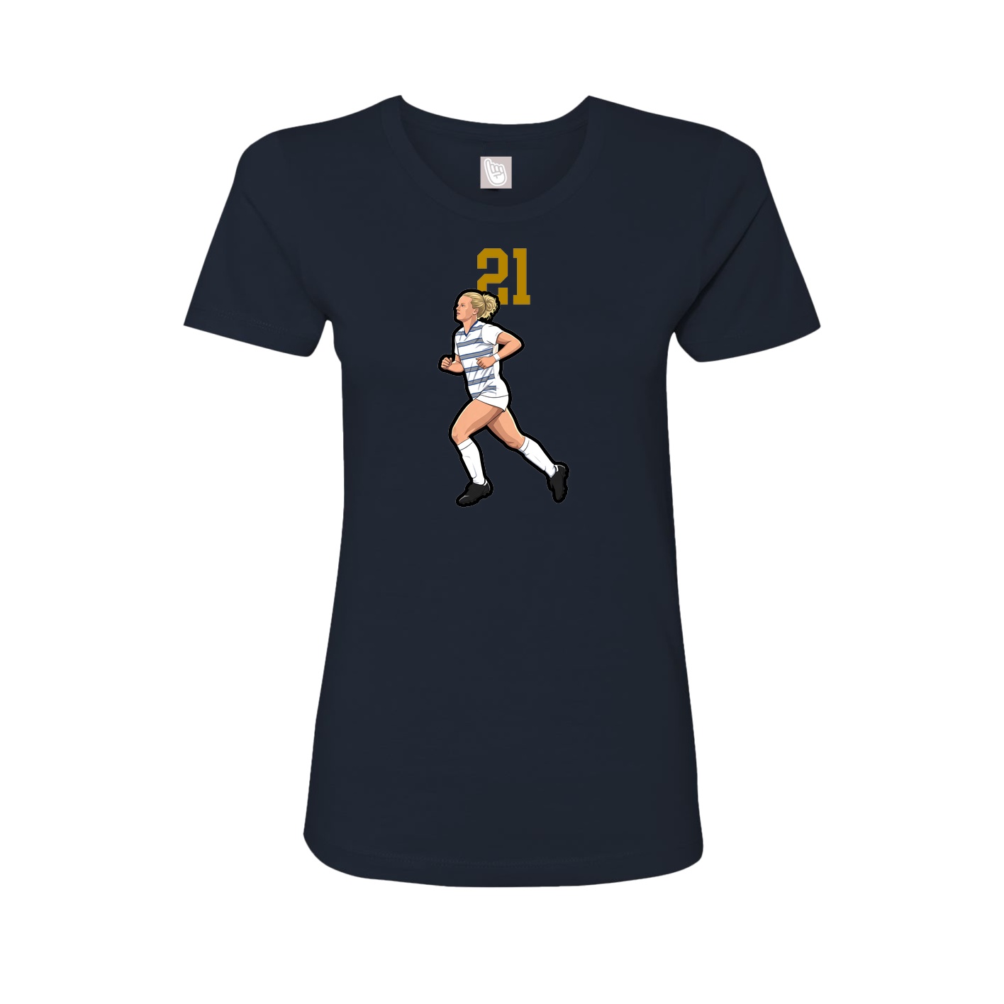 Fitted Women's Tee — Number Top in Navy