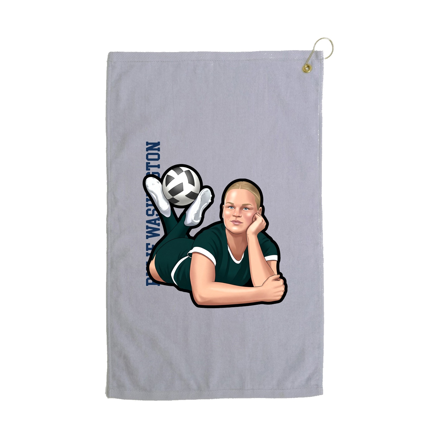 Golf Towel — Name Vertical in Grey
