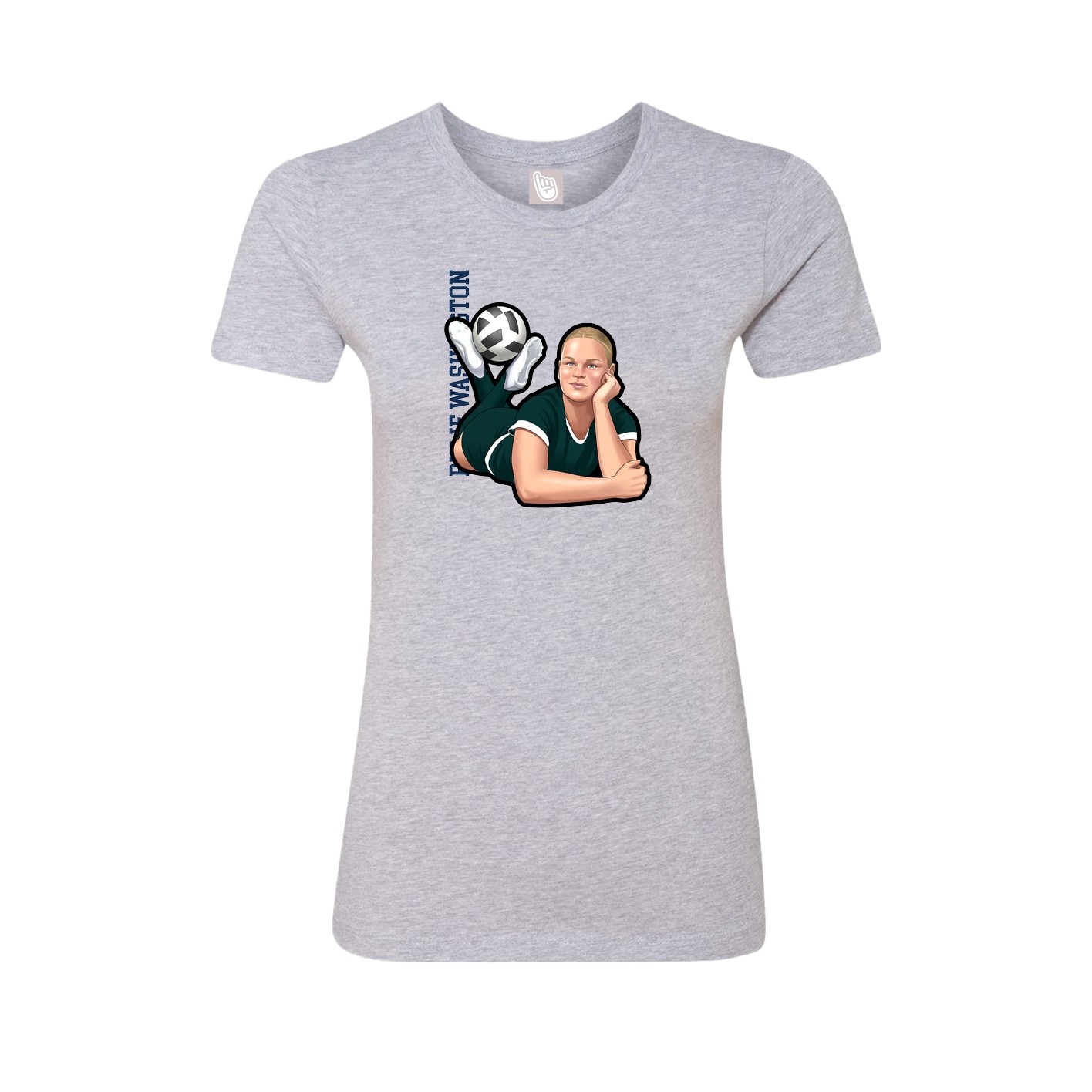 Fitted Women's Tee — Name Vertical in Grey