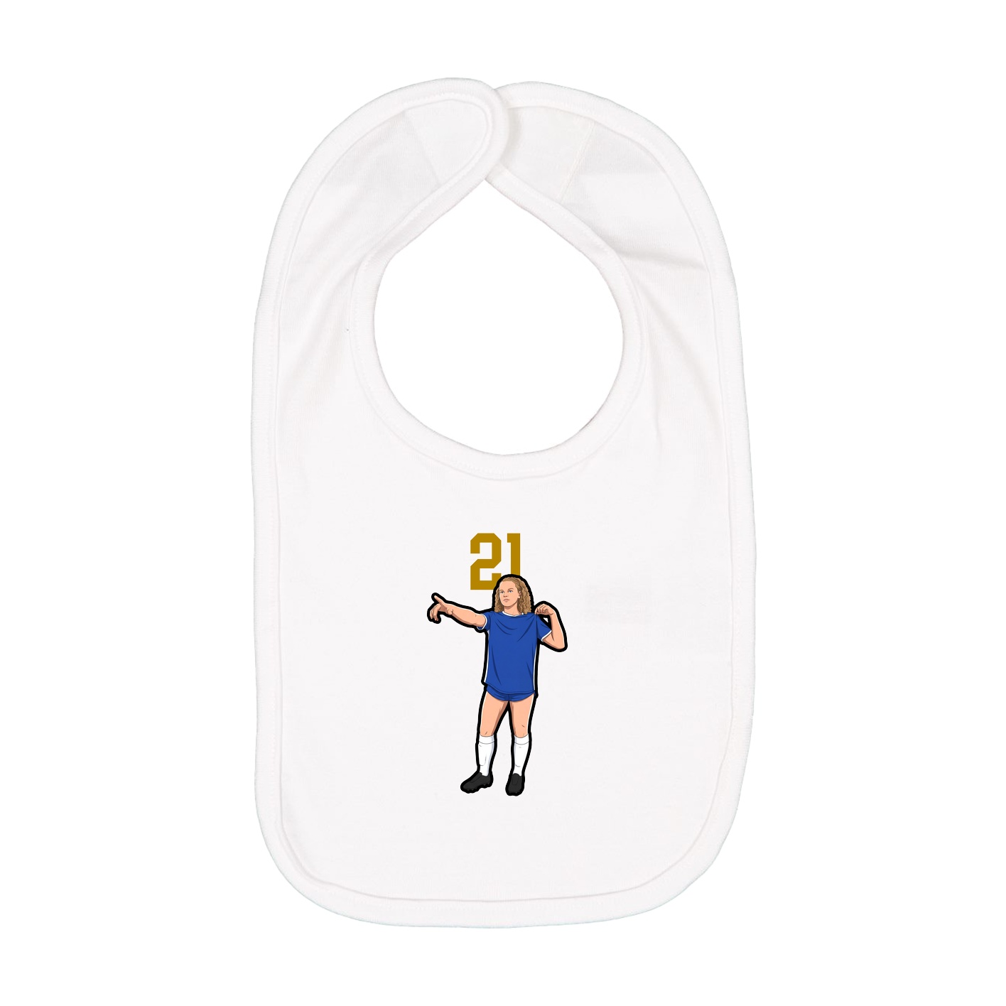 Infant Bib — Number Top in White