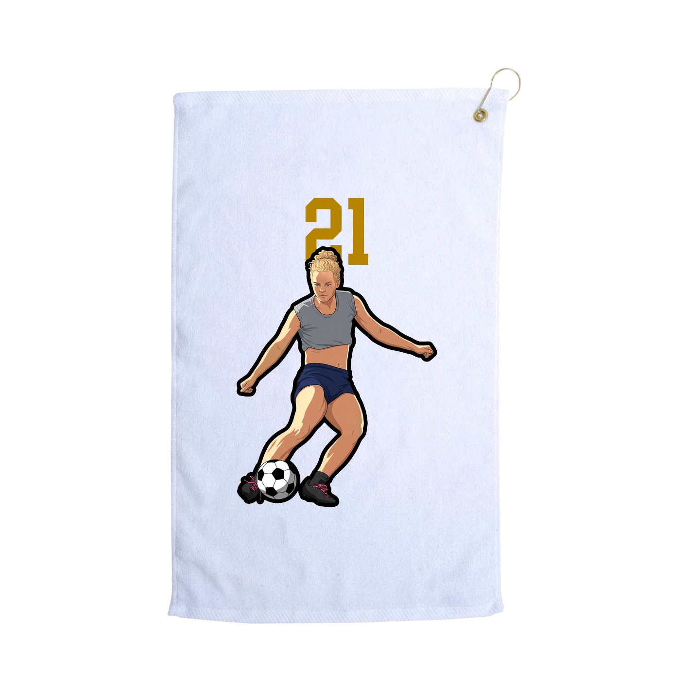 Golf Towel — Number Top in White