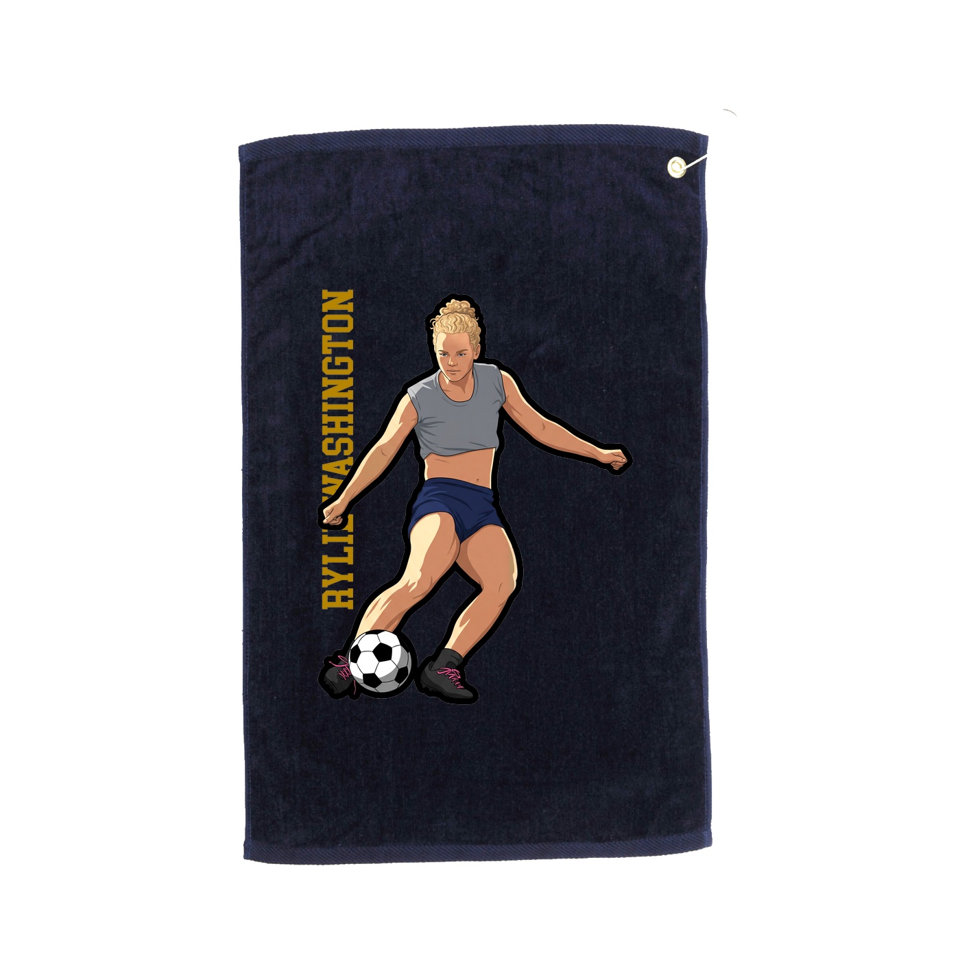 Golf Towel — Name Vertical in Navy