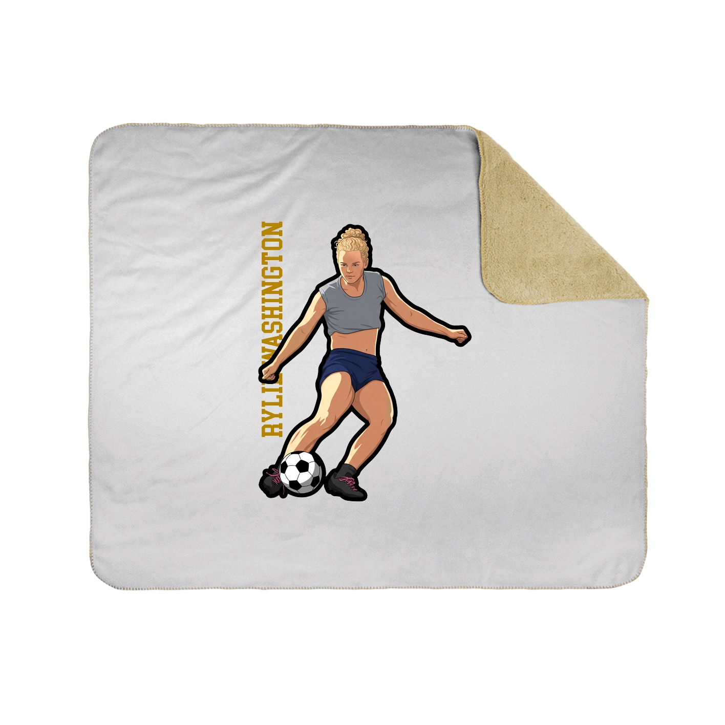 Throw Blanket — Name Vertical in White