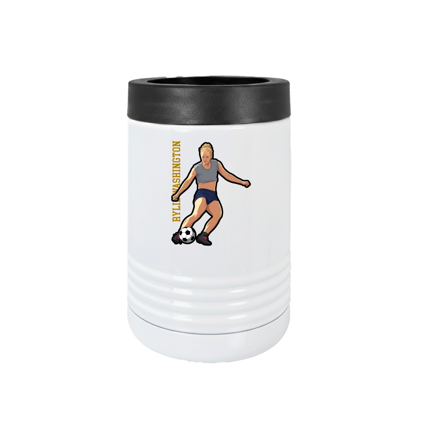 Beverage Holder — Name Vertical in White