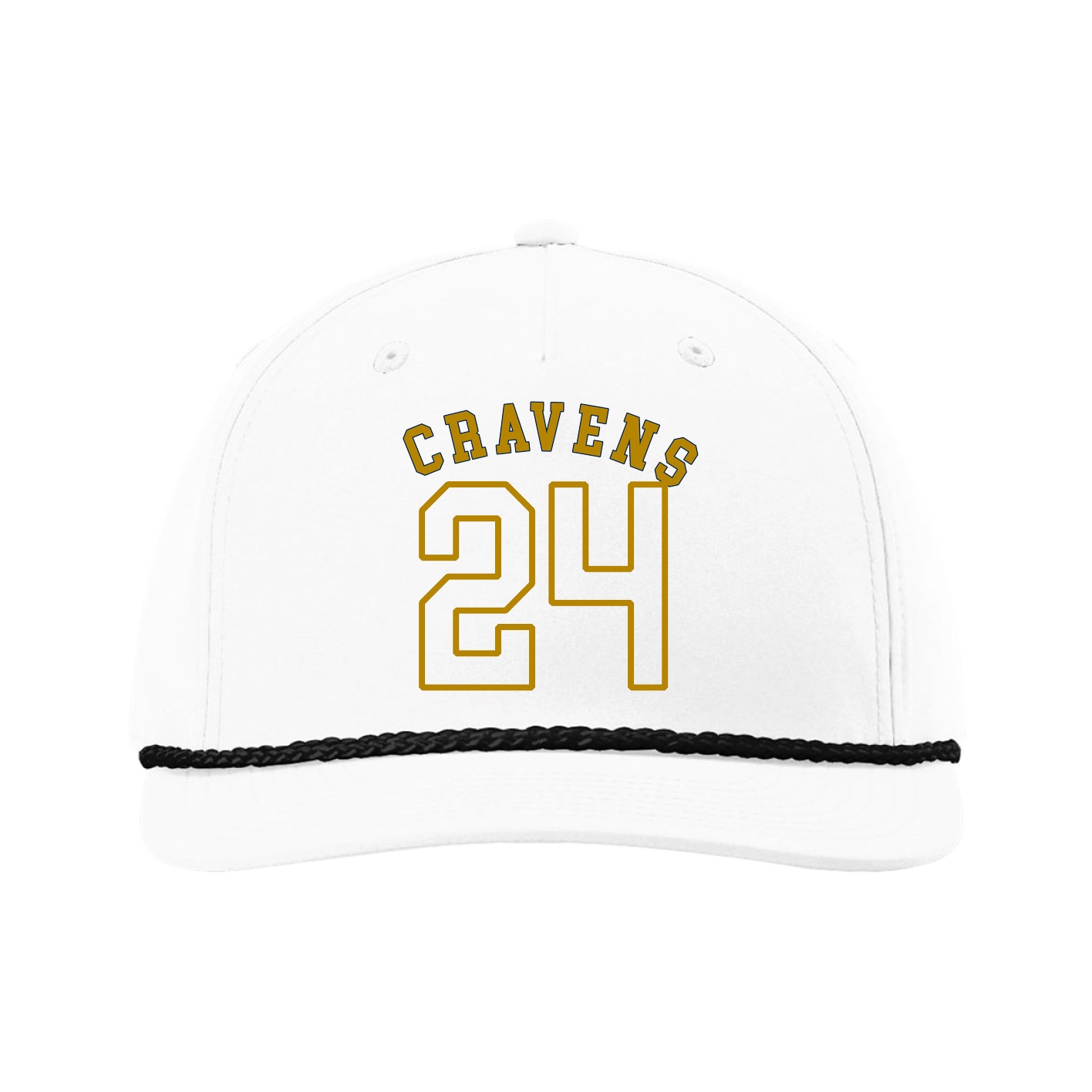 Five-Panel Classic Rope Cap — Shirsey Arch in White