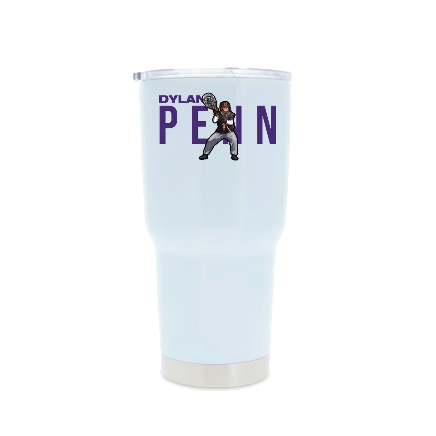 30oz Stainless Steel Tumbler — Player Name in White