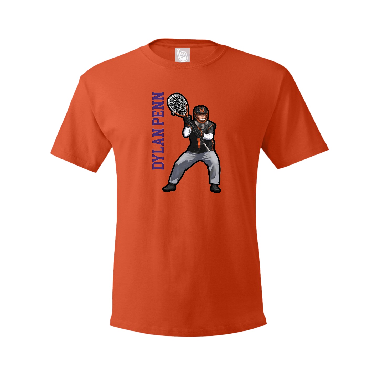 Tee — Name Vertical in Orange