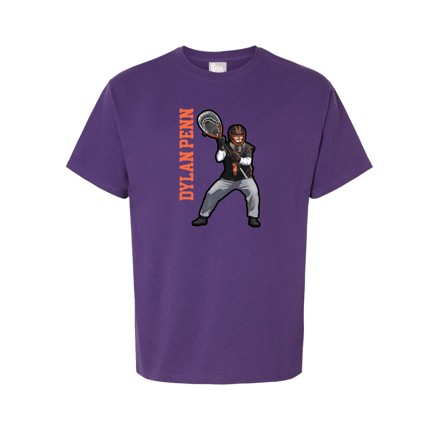 Youth Tee — Name Vertical in Purple