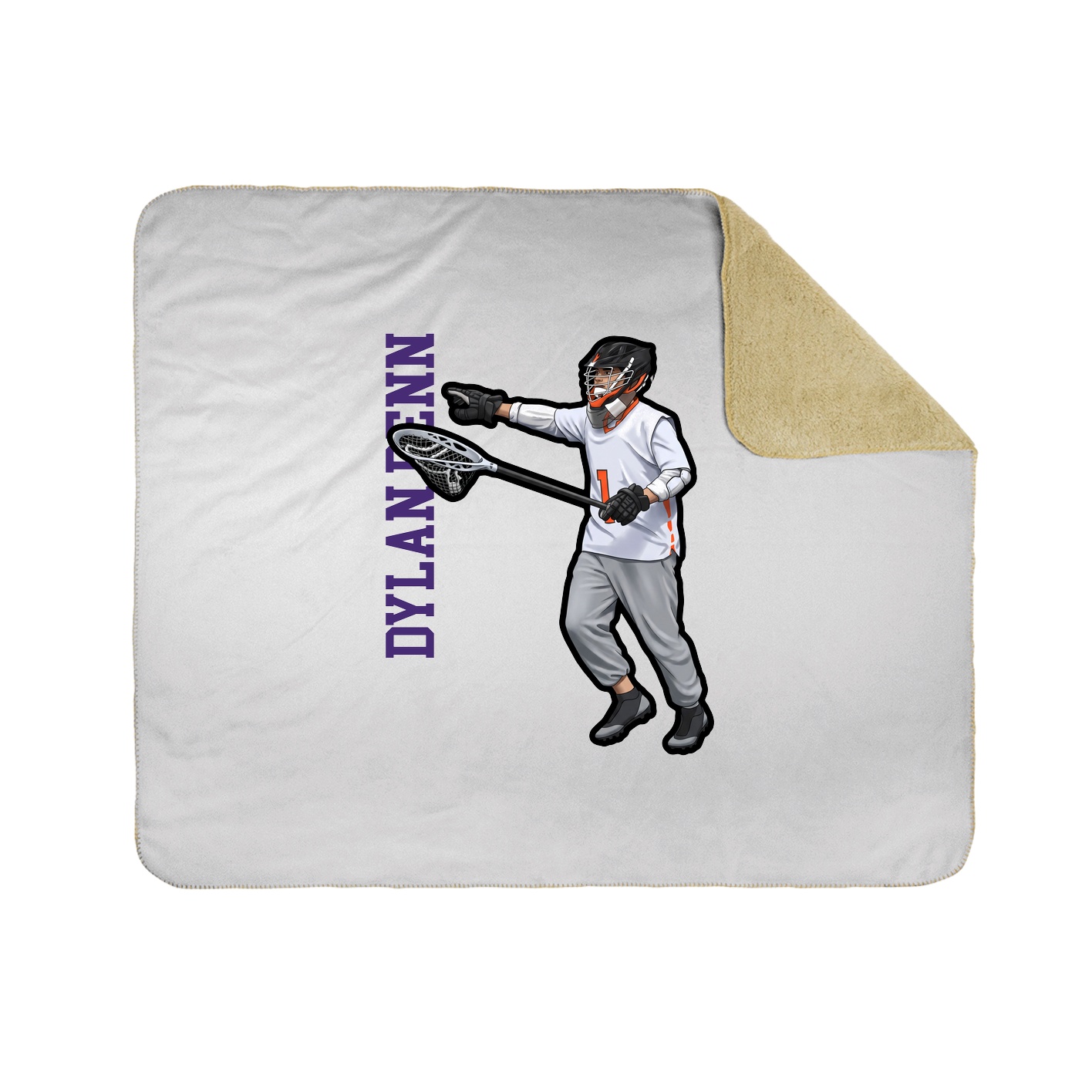 Throw Blanket — Name Vertical in White