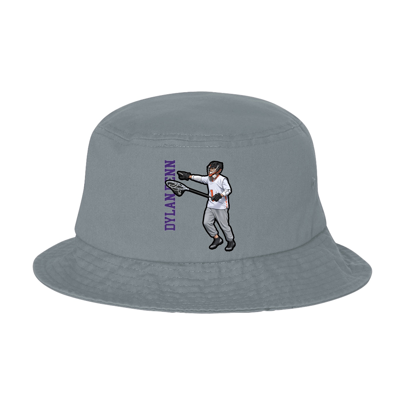 Bucket Cap — Name Vertical in Grey