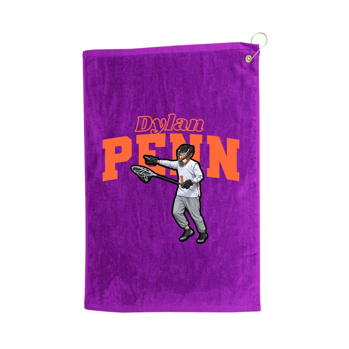 Golf Towel — Name Arch in Purple