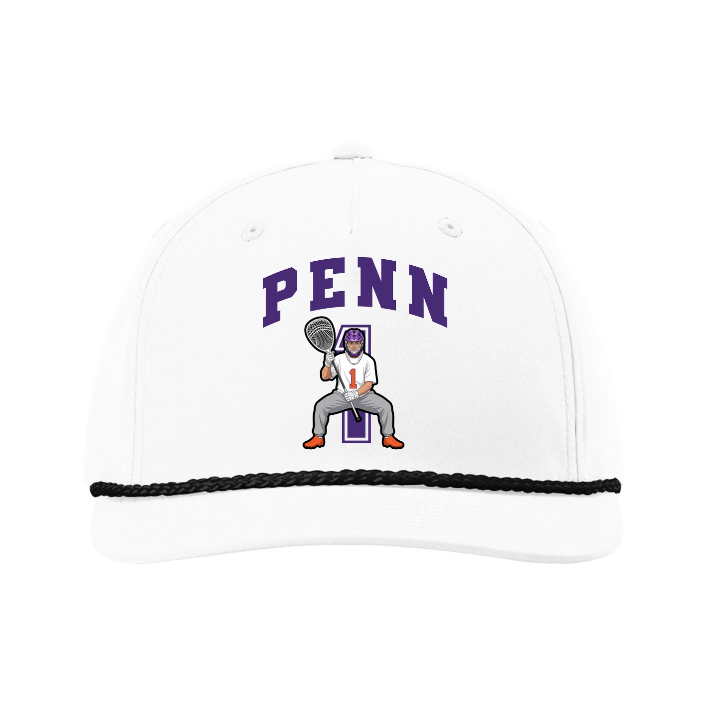 Five-Panel Classic Rope Cap — Number in White