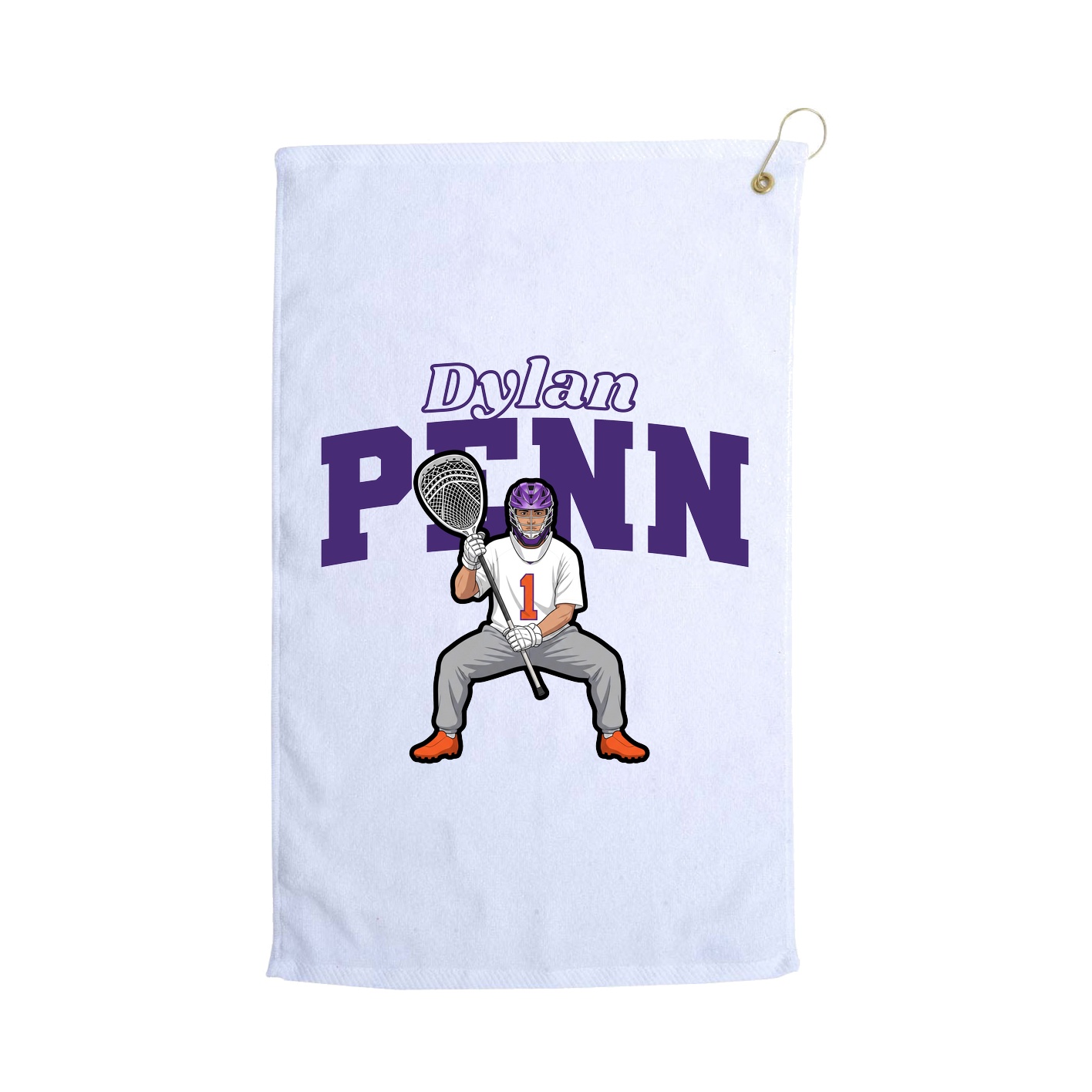 Golf Towel — Name Arch in White