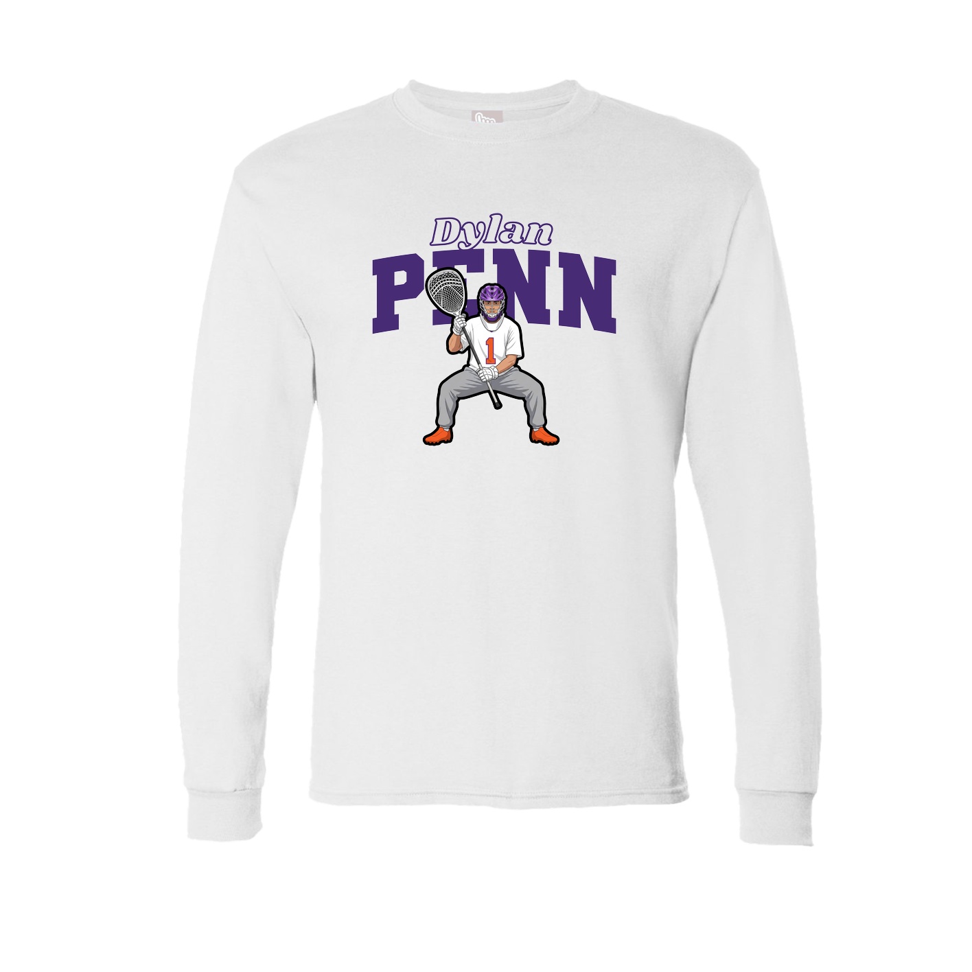 Long Sleeve Tee — Name Arch in White