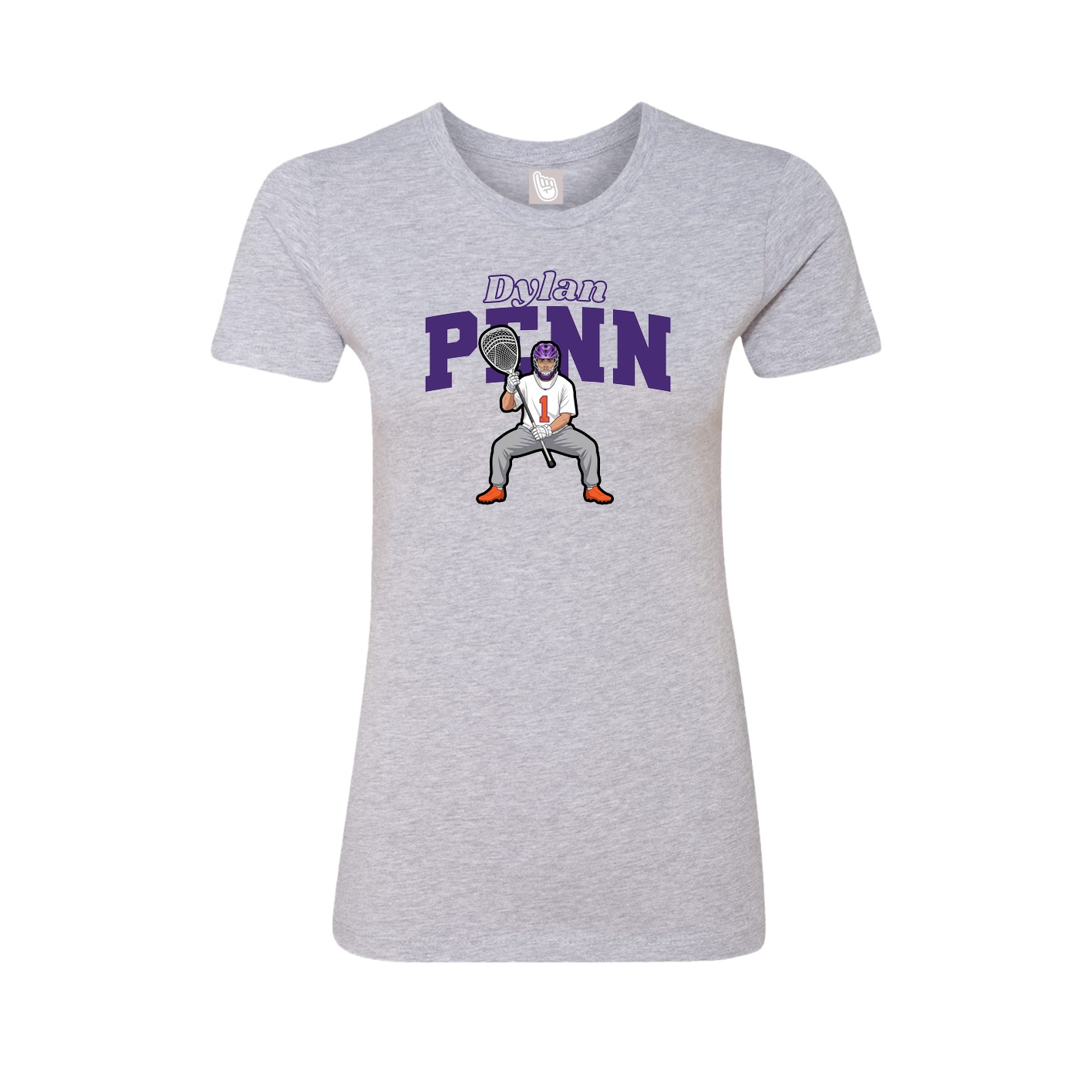 Fitted Women's Tee — Name Arch in Grey