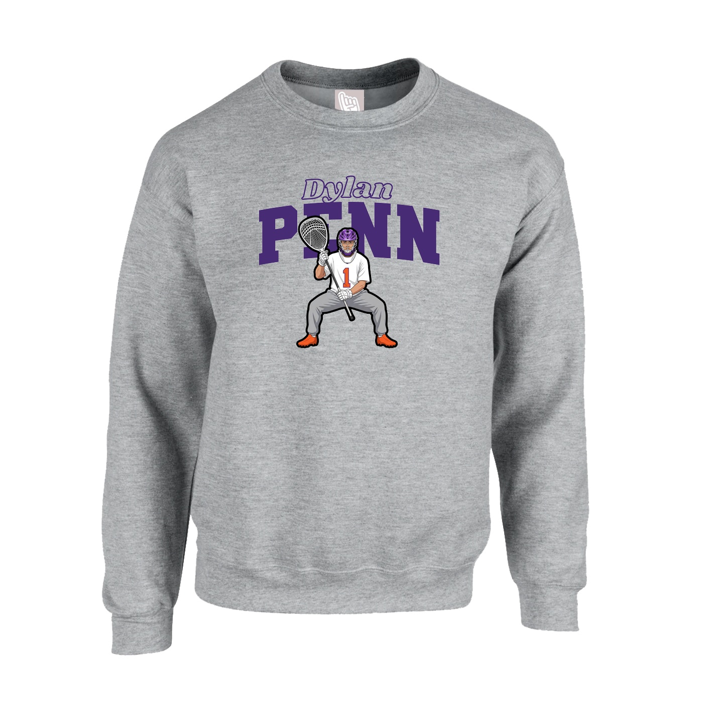 Fleece Crew — Name Arch in Grey